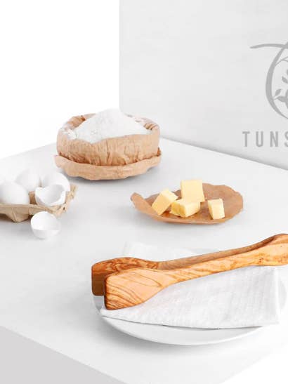 Olive Wood Cheese Tongs | Handmade Cheese Server for wholesale by Handcrafted Olivewood