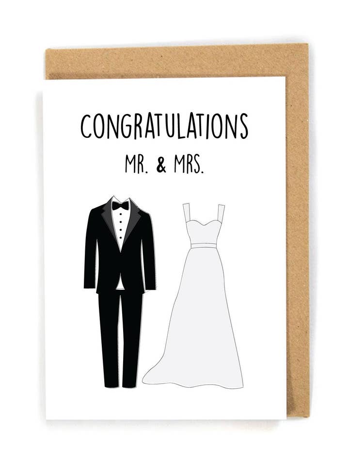 Tux and Dress Wedding card for wholesale by DensenDesign
