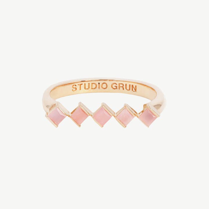 Cobble Ring in Pink Opal for wholesale by Studio Grun