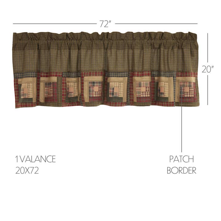VHC Brands - Wholesale Valance - Tea Cabin Valance Log Cabin Block Border 20x72