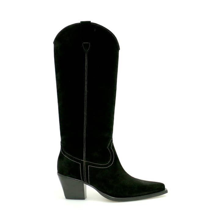 HOHER STIEFEL: CAREN HIGH SUEDE SCHWARZ für den Großhandel von Catarina Martins