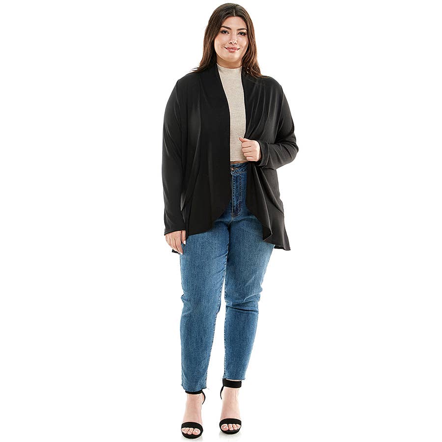 Azules Clothing – Großhandel Strickjacke – Damen – AJK-3016HCX-Plus-Damen-Strickjacke mit langen Ärmeln und Rüschen32