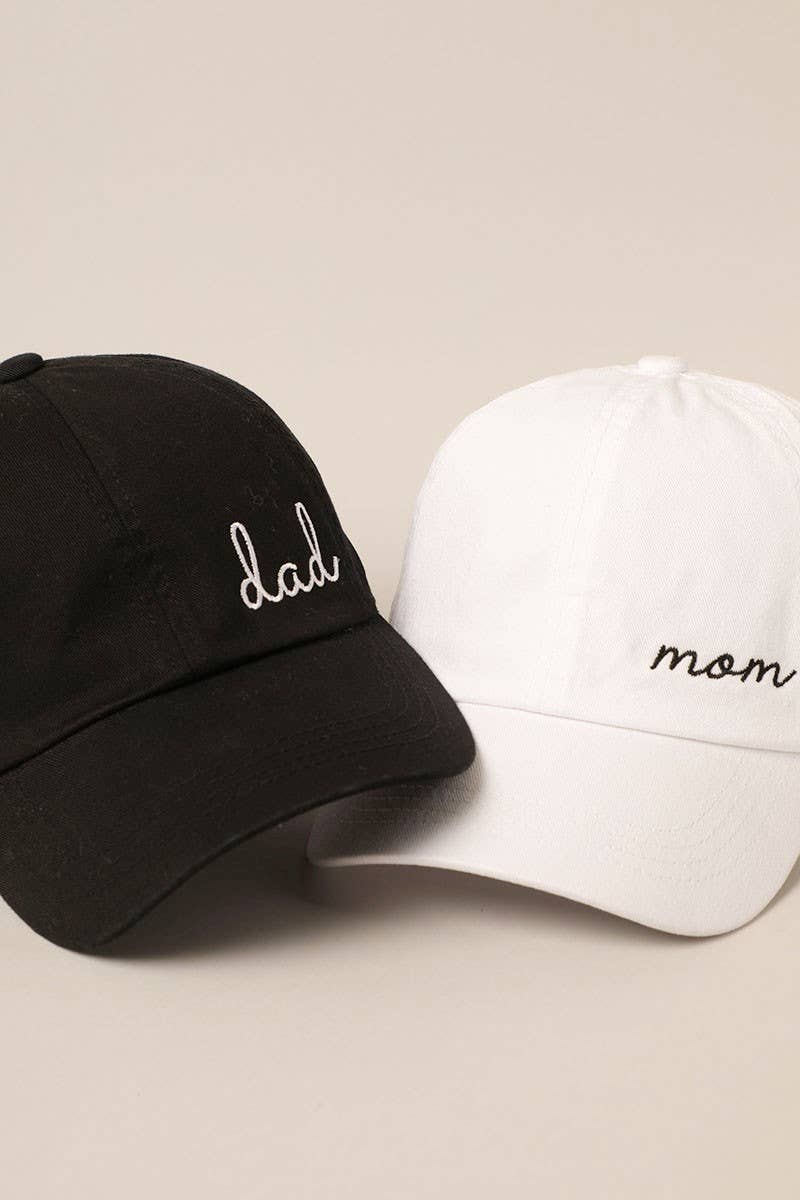 BLACK dad Embroidered Cotton Baseball Dad Cap for wholesale on Faire6