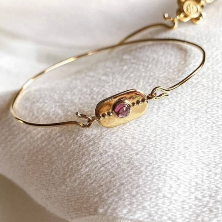 LUKSUS armbånd, forgyldt & turmalin (JLU30) for engroshandel hos Sophie Deschamps Bijoux