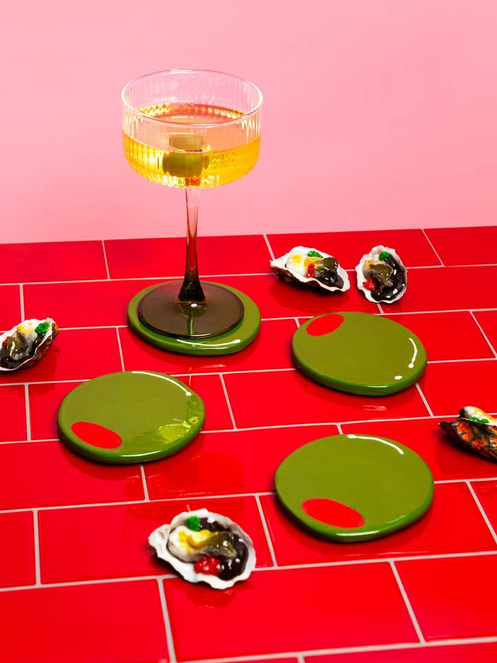 Olive Coasters for wholesale by SMO Ceramics & Stuff