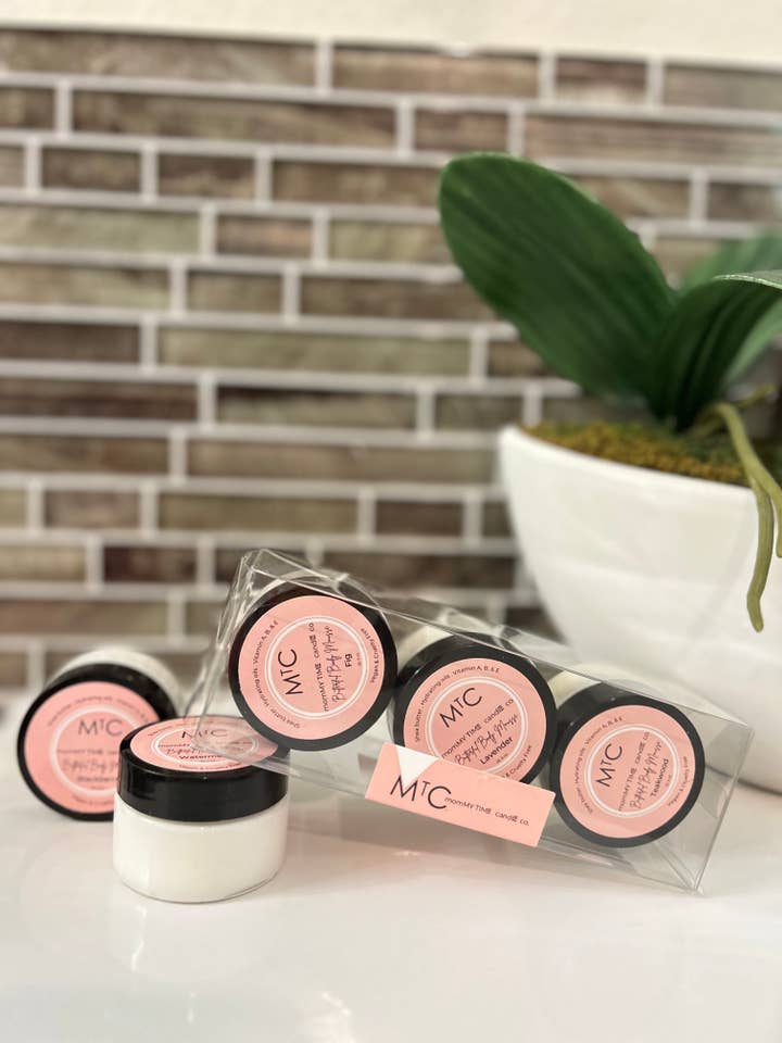 Travel Size Body Mousse Trio - Vegan Beauty Gift Set for wholesale by momMY TIME candle co.
