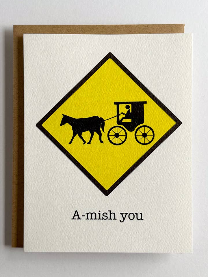 Amish 'Miss You' Thinking of You Card for wholesale by Wild Card Creations