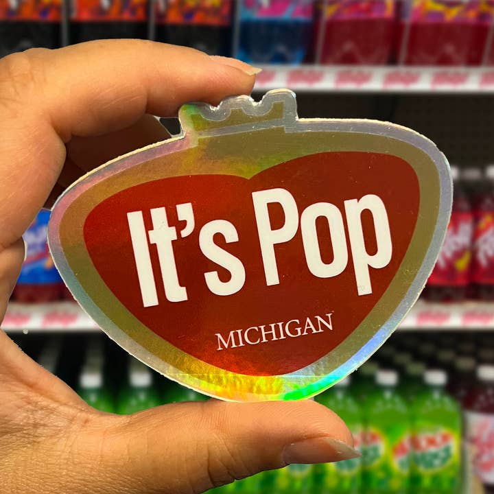 IT’S POP Michigan - Holographic Vinyl Sticker for wholesale by Designs by Rebecca Goldberg