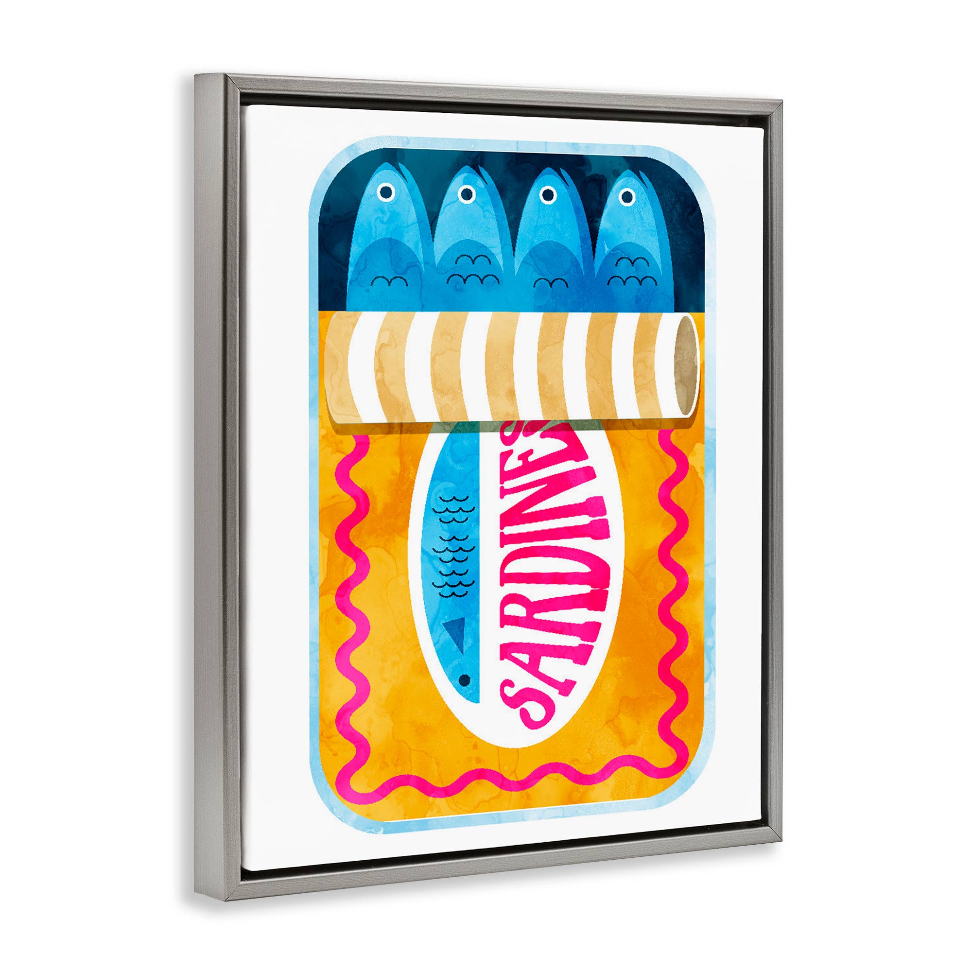 Stupell Industries – wholesale Väggskylt – Blå & Orange Konserverade Sardiner - Inramad Väggkonst16