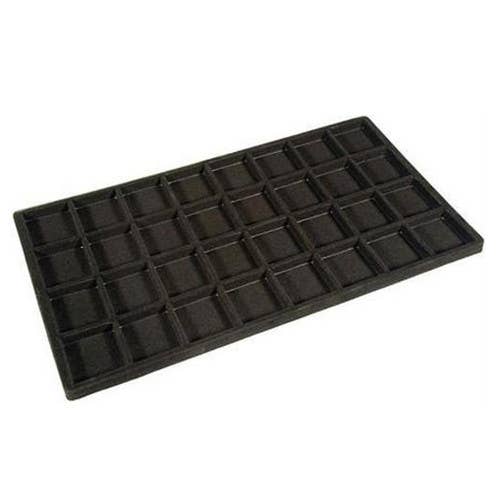 Flocked Tray Liner 32-Compartment Insert Black for wholesale by Zakka