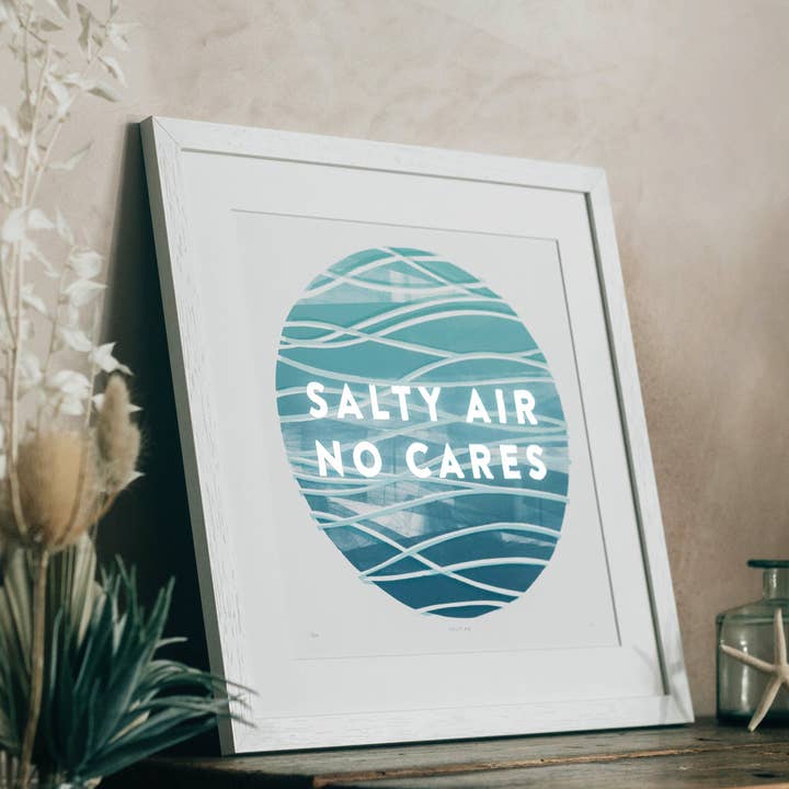 Slow Sunday - Wholesale Art Print - ‘Salty Air No Cares’ Ocean Wave Metallic Limited Edition Fine Art Print5