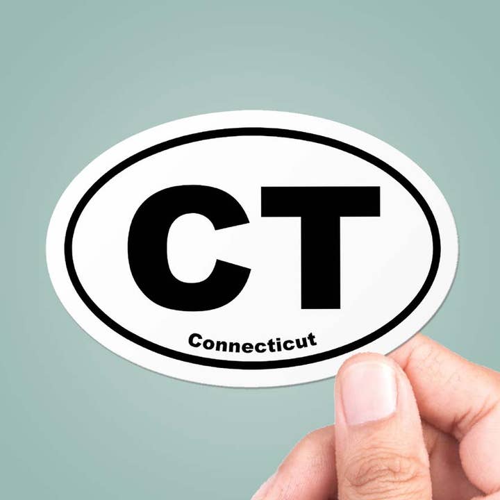 Connecticut CT State Oval Sticker Vinyl Decal for wholesale by CJ's Sticker Shop