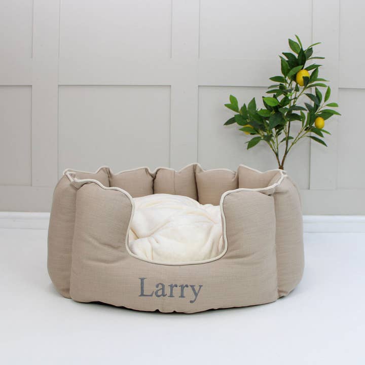High Wall Bed For Cats in Savanna Oatmeal for wholesale by Lords and Labradors