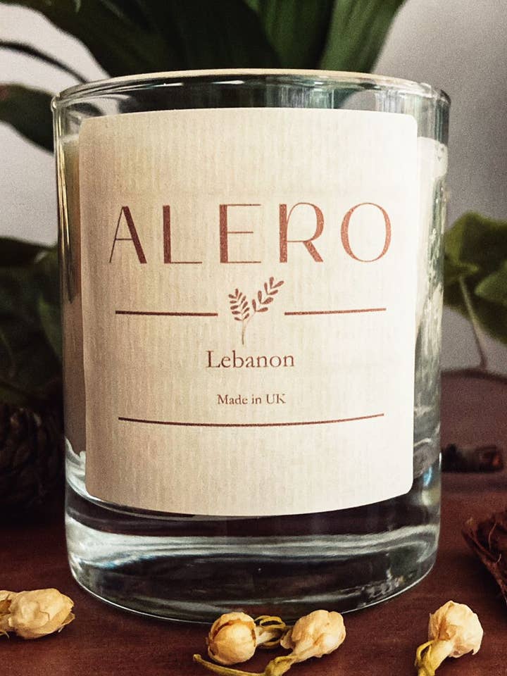 Lebanon - Cedar & JasminCoconut & Rapeseed Wax Candle| Vegan for wholesale by Alero