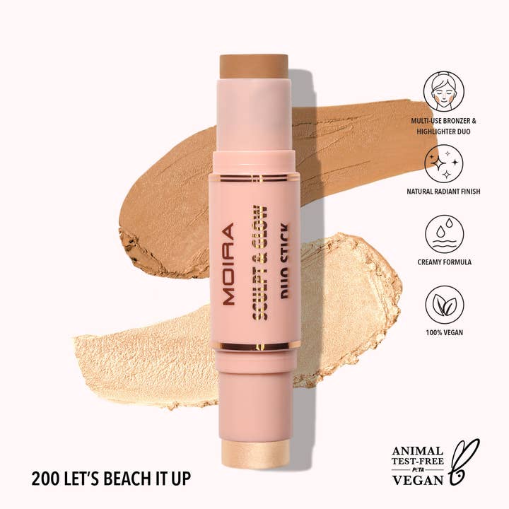 Moira Cosmetics - Wholesale Bronzer - Sculpt & Glow Duo Stick (200, Let's Beach it up)