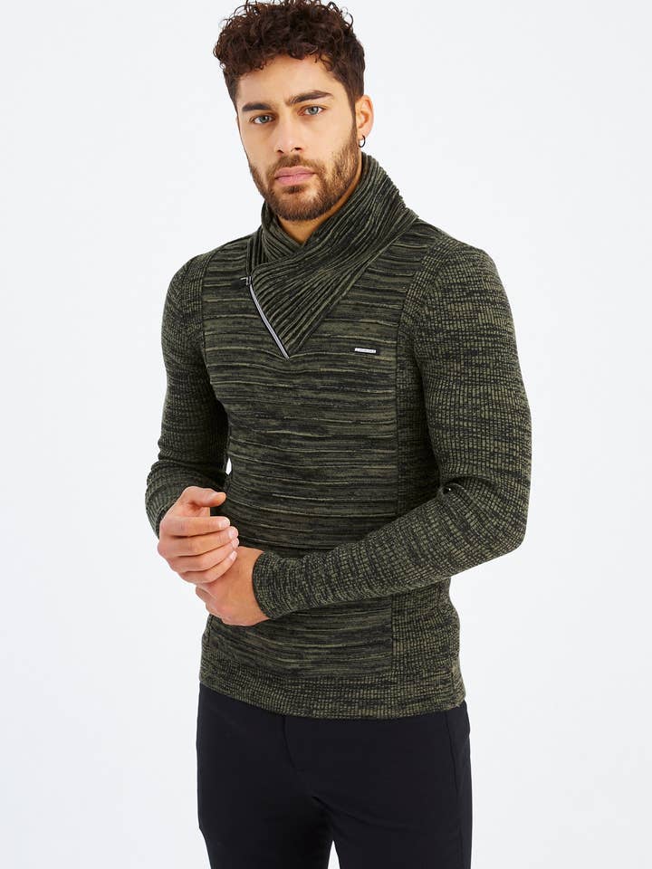 Leif Nelson GmbH - Wholesale Knit Sweater - Men's - Men's Knit Sweater Fine Knit Shawl Collar LN-153535