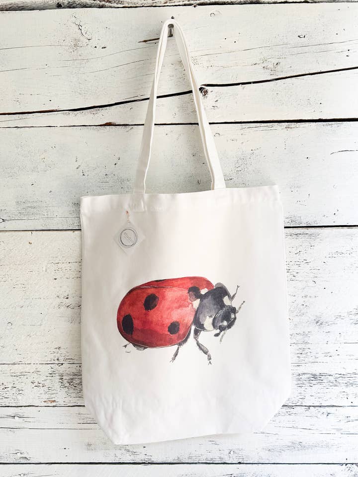 Sac de marché en coton coccinelle pour la vente par Studio on Tenth