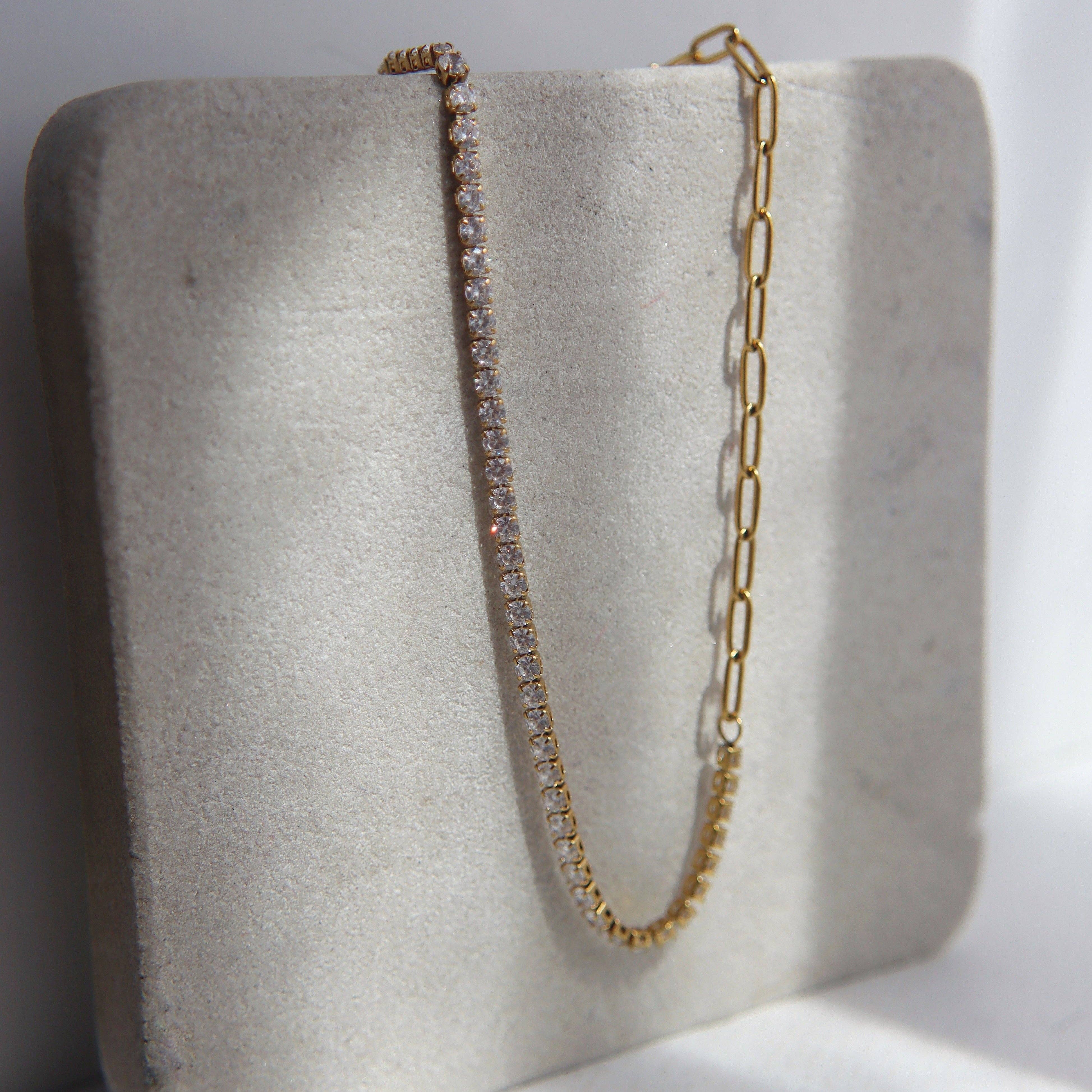 JESSA Jewelry - Wholesale Link & Chain Necklace - Celine Necklace | CZ Paperclip Necklace5