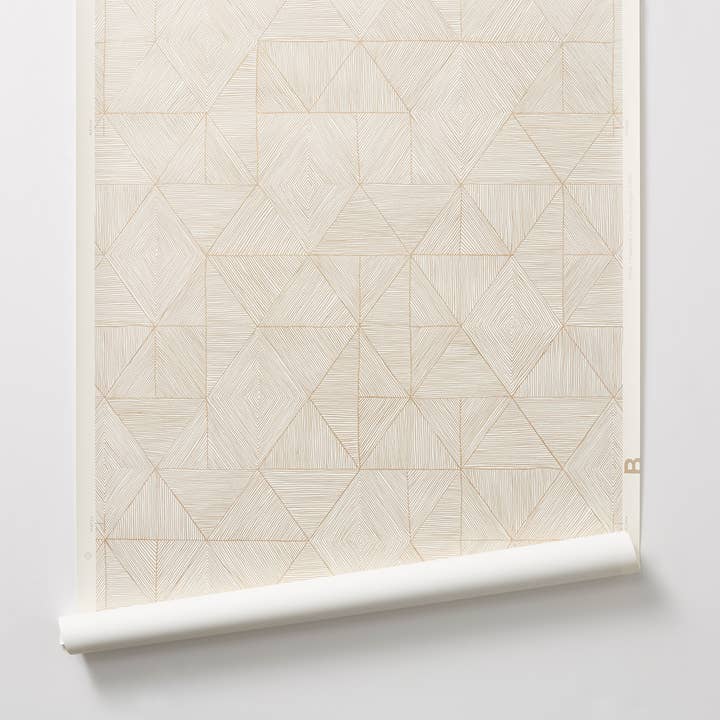 Mica Hand-Screenprinted Two-Color Wallpaper for wholesale by Makelike