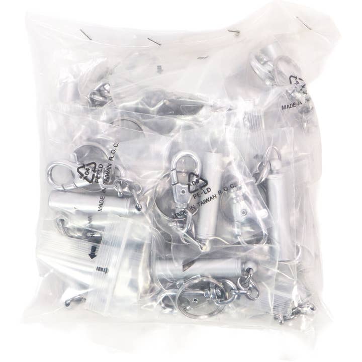 SILVER High-quality Safety Whistle Key Chain - 25 Pcs for wholesale on Faire4