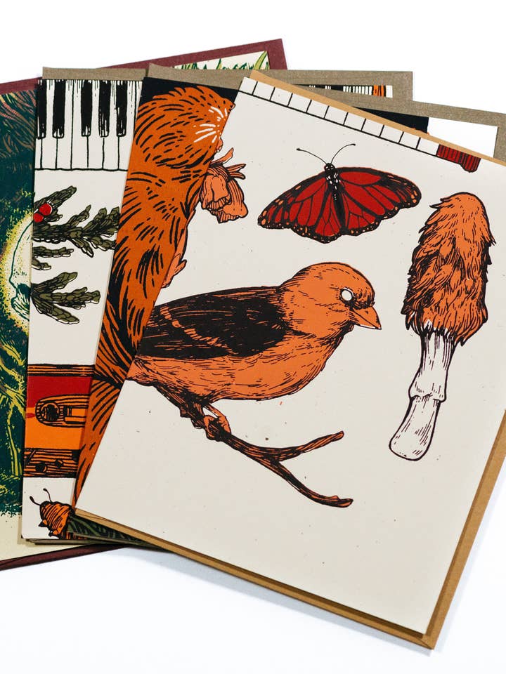 Screen Printed Greeting Cards for wholesale by Field Sparrow Studio