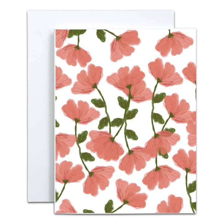 Biglietto di Auguri con Fiori di Ciliegio Rosa in Fiore - Interno Vuoto per la vendita all'ingrosso da parte di mo.mitt