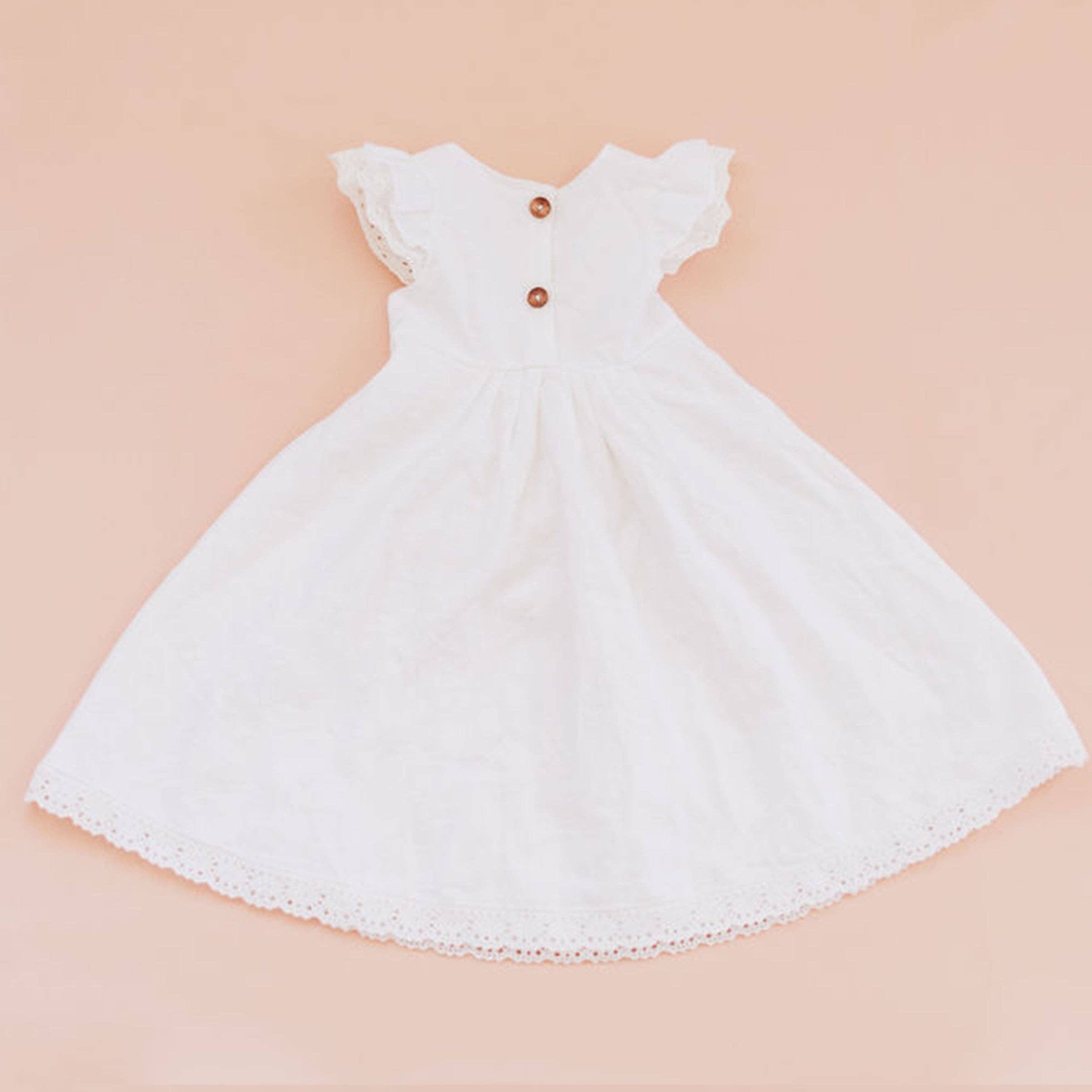 Miriia - Wholesale Dress - Baby - Everly Baby Girl White Cotton Baptism Christening Dress3