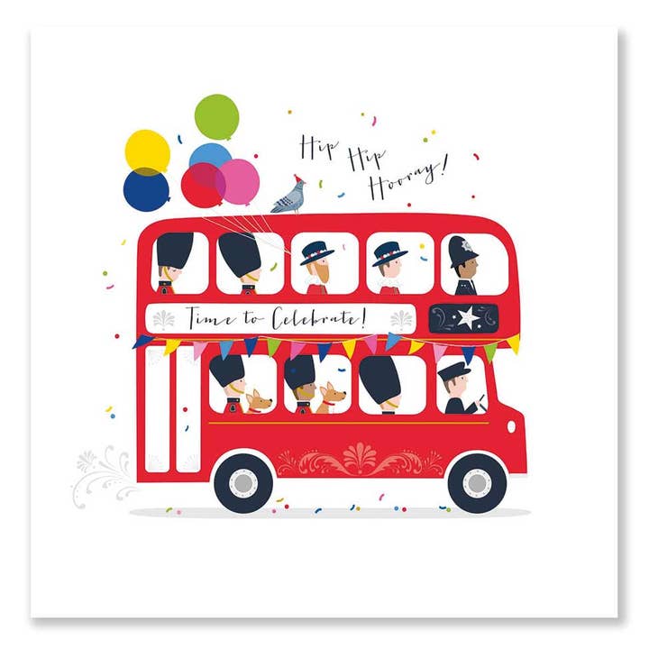 Klara Hawkins - Wholesale Birthday Card - Congratulations Bus | Celebration London Card | Red Bus Card1