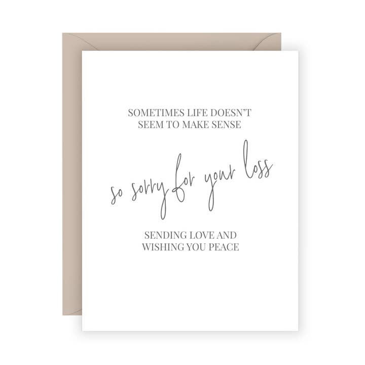 So Sorry Sympathy Card for wholesale by Carina Paper Co.