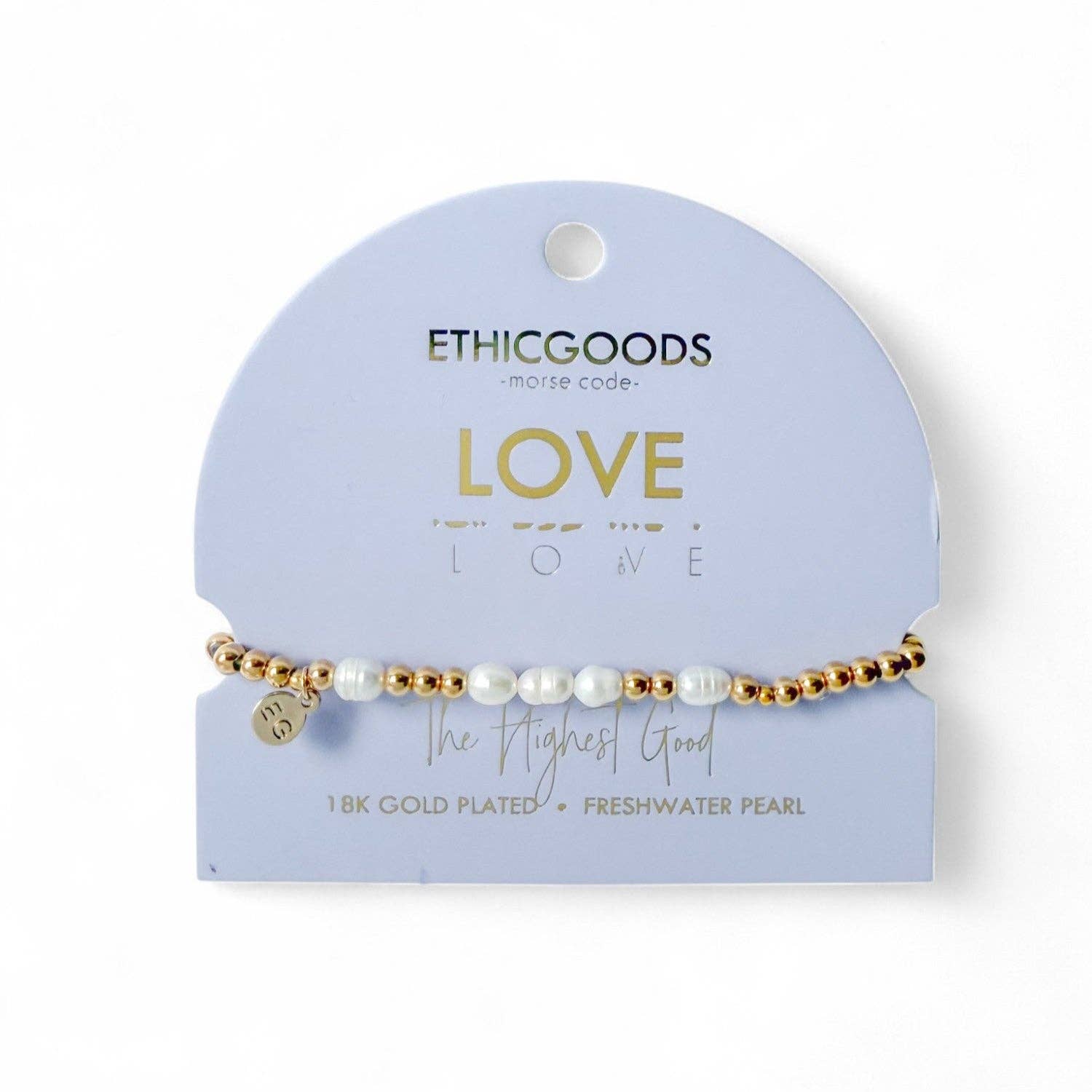 ETHICGOODS - Vendita all'ingrosso Bracciale con perline - Braccialetto con Perline Impermeabile in Codice Morse Perla & Oro | AMORE1