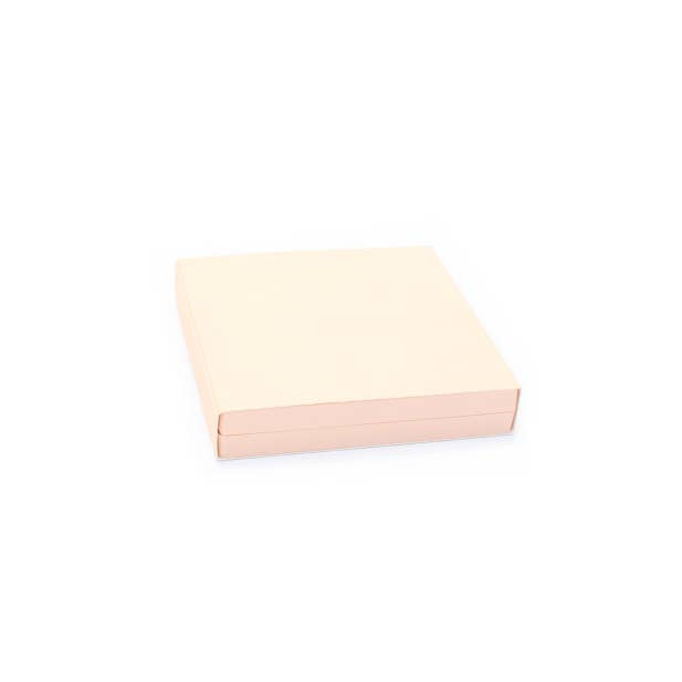 Inca UK – wholesale Gift box – Pale Pink plastic PE film box with card sleeve. 11x11x2.1cm3