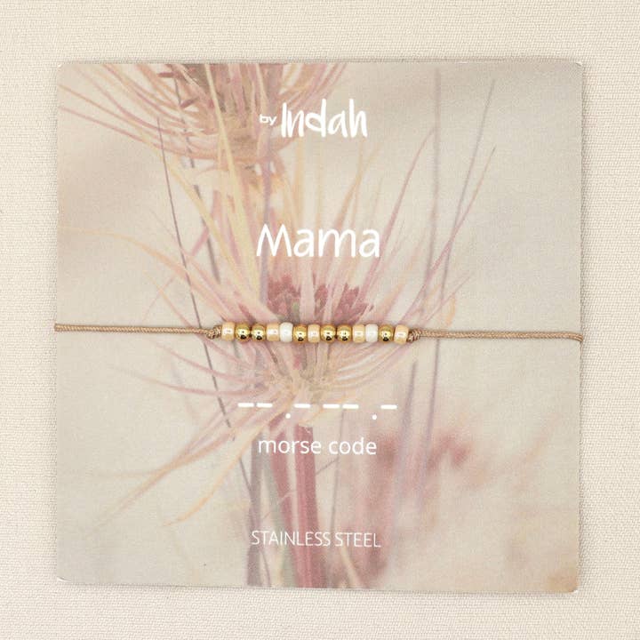 Morse code armband mama, roestvrij staal zilver of goud voor wholesale door by Indah