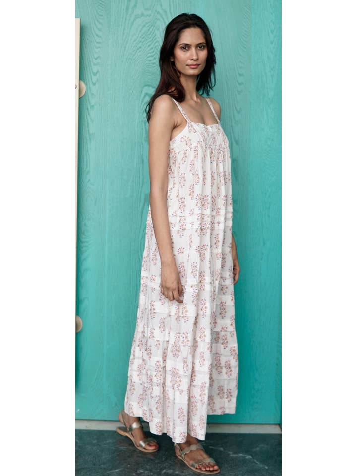 La Mandarine - Wholesale Dress - Women's - Maxi dress, floaty cotton summer tiered maxi dress