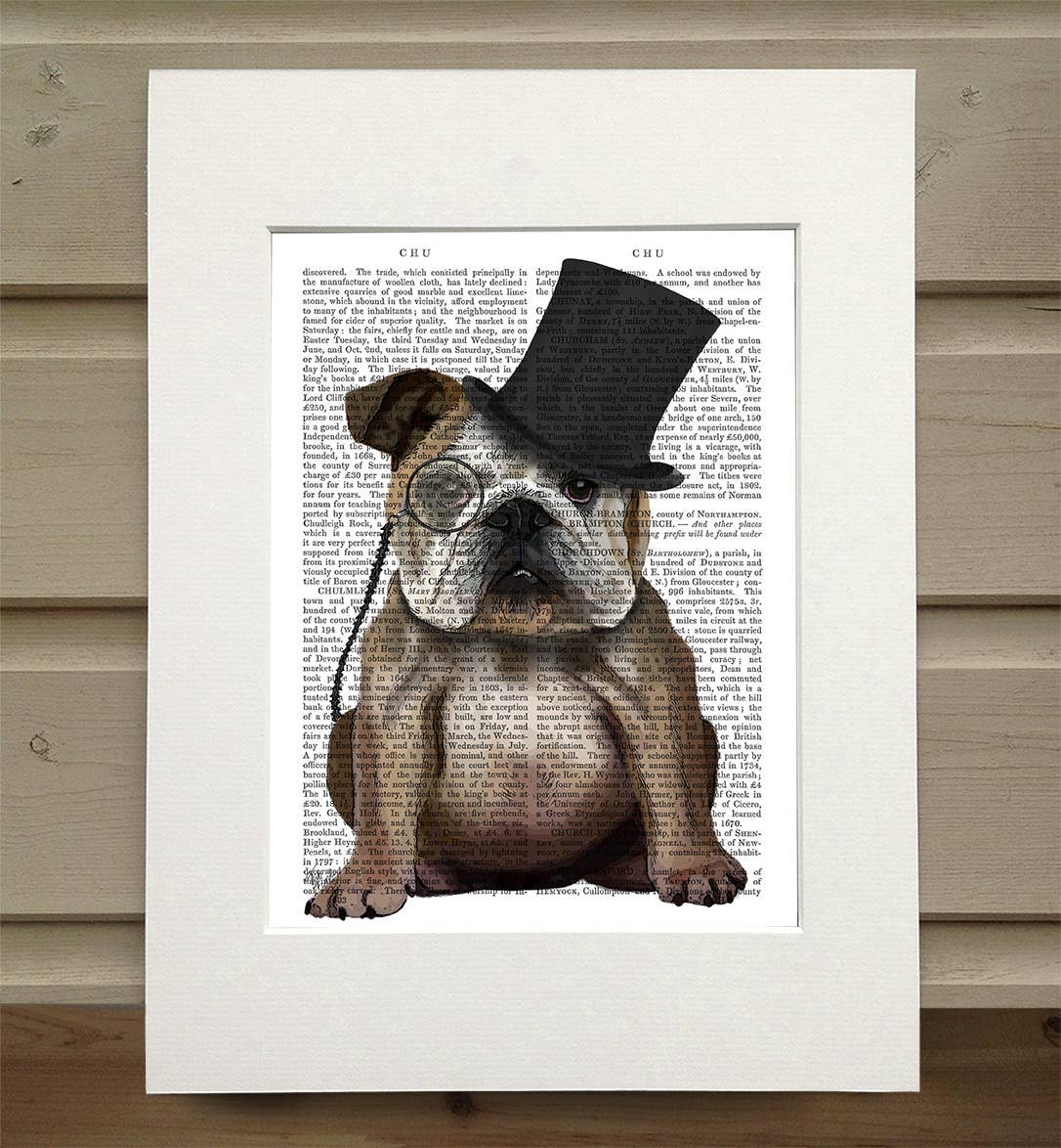 FabFunky Ltd - Wholesale Art Print - English Bulldog Formal Hound and Hat, Dog Book Art Print0