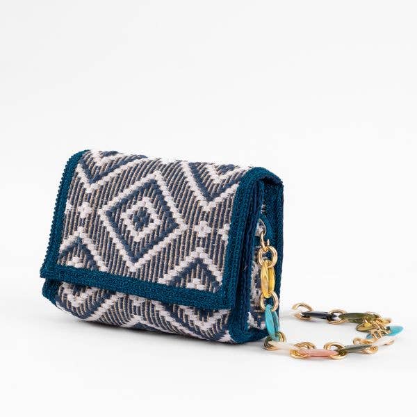 Elektra's Workshop - Wholesale Shoulder Bag - Women's - Petrol Rhombus-chain Shoulder Bag2