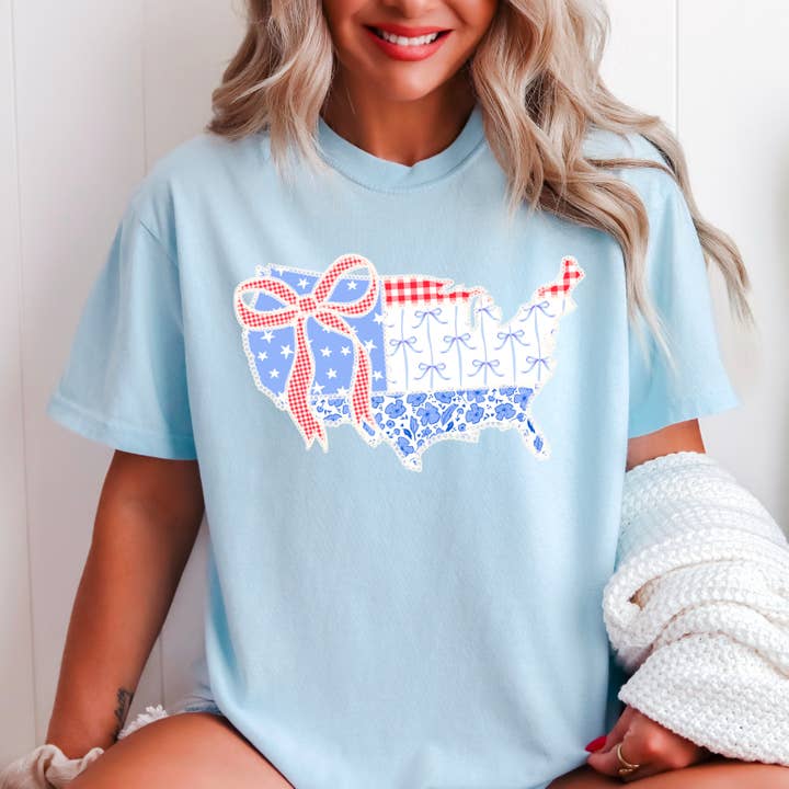Shoppe SHC - Wholesale T-Shirt (Graphic) - Women's - Coquette American July 4th Graphic Shirt | Comfort Colors
