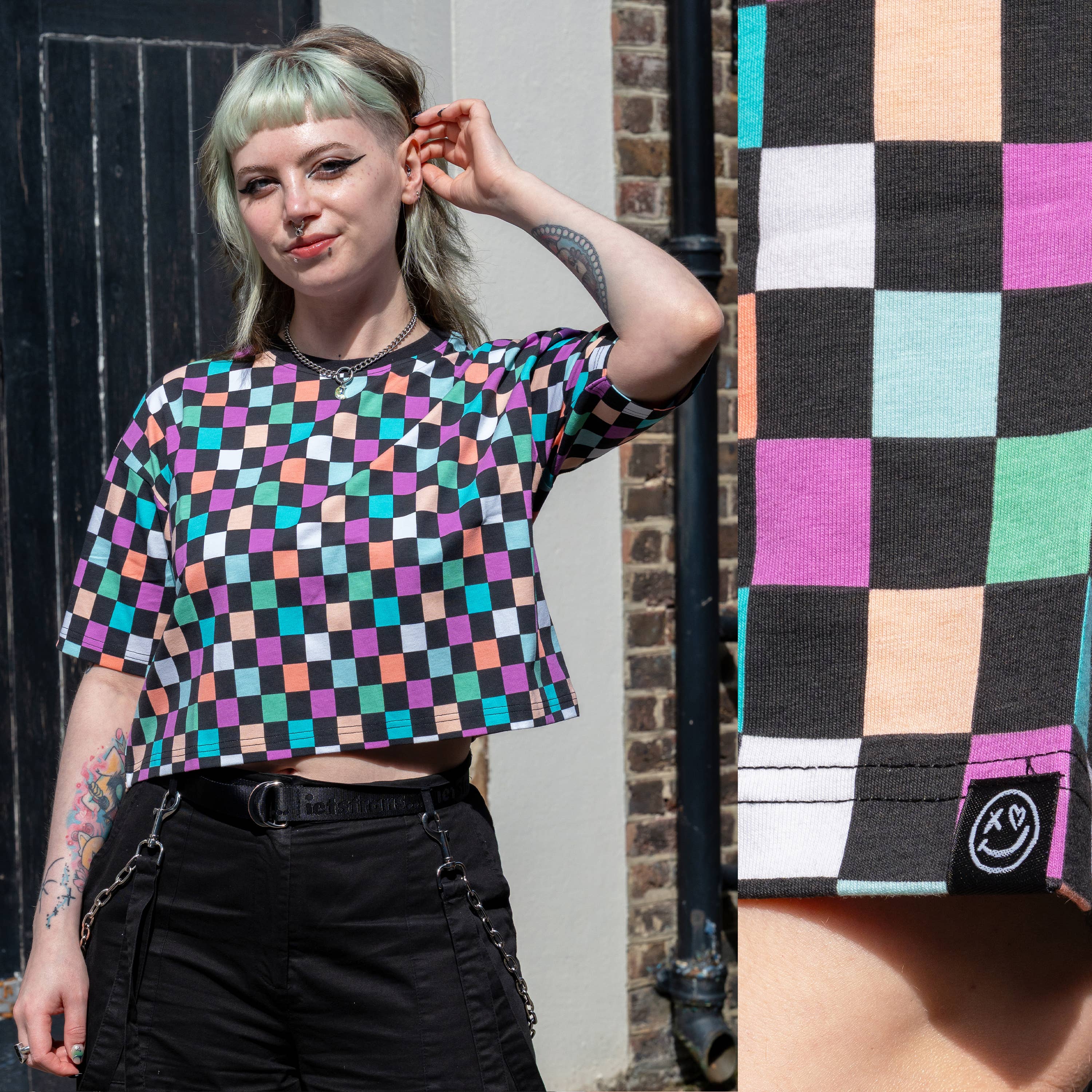 Rebel Romance - Vente T-shirt – femme - T-shirt ample à carreaux Rebel Romance12