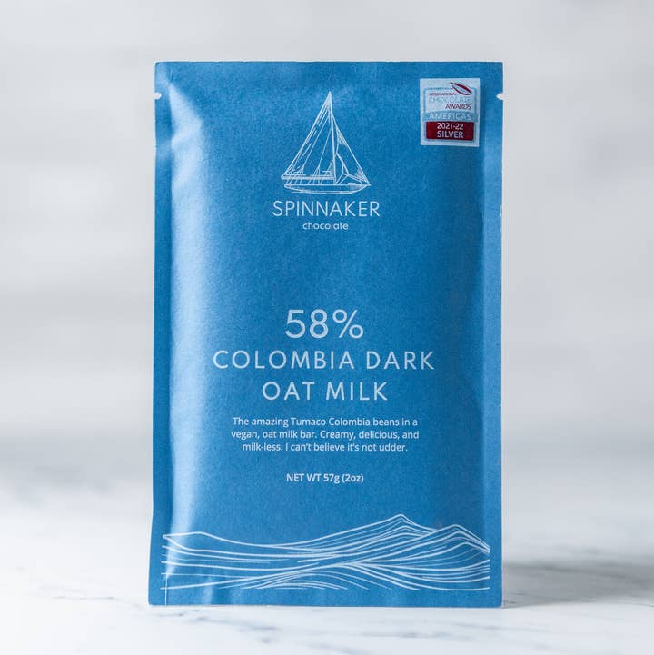 Spinnaker Chocolate - Wholesale Chocolate - 58% Colombia Dark Oat Milk