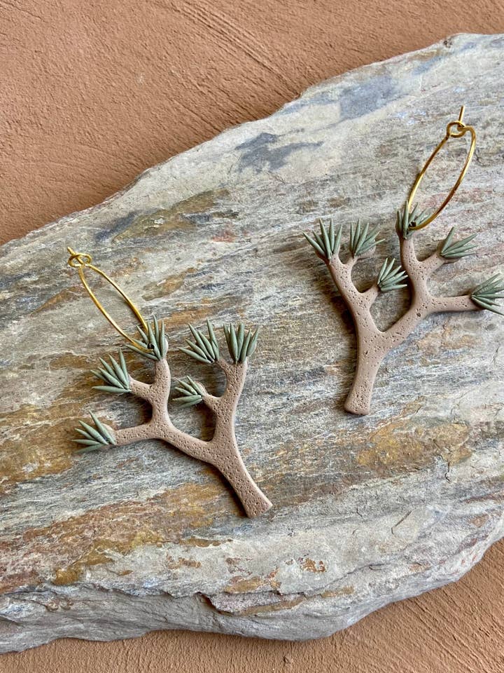 Joshua Tree hoops for wholesale by Divine Earth Clay