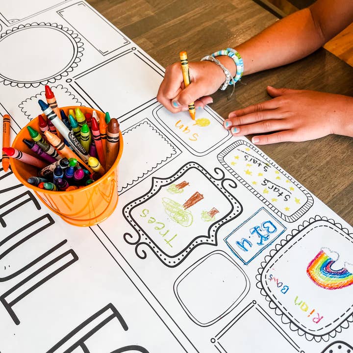 Party in a pinch - Wholesale Coloring Tablecloth - Kids & Baby - Thankful Frames Coloring Table Runner| Thanksgiving7