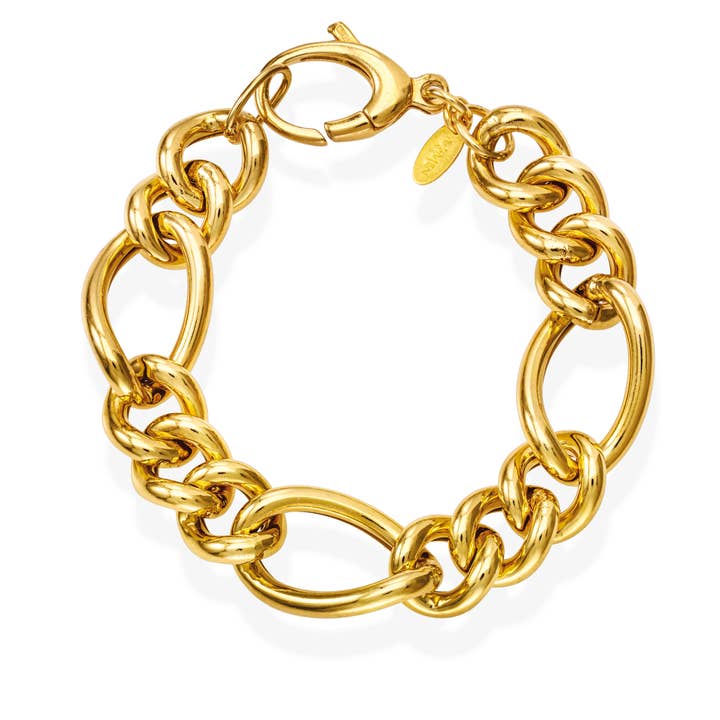3 - 1 Groumette Chain Bracelet In Golden Sterling Silver for wholesale by Amen Gioielli