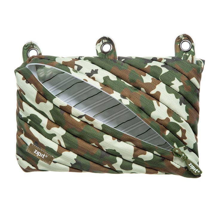 ZIPIT - Wholesale Pencil Case/Pouch - ZIPIT Colorz 3 Ring Binder Pencil Pouch, Camo Green