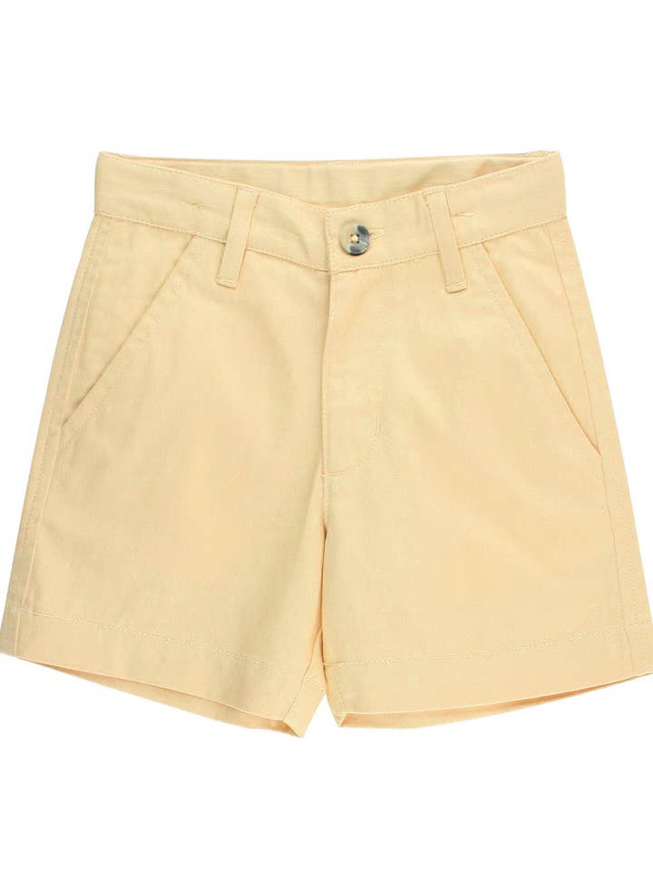 Boys Sunny Khaki Chino Shorts
for wholesale by RuffleButts + RuggedButts