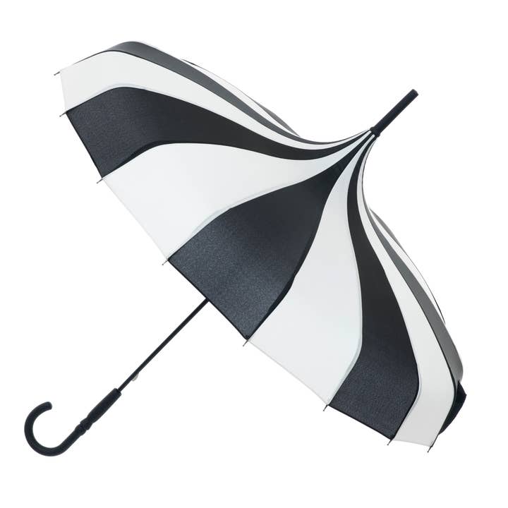 Soake - Wholesale Umbrella - Women's - Boutique CLASSIC Pagoda Umbrella Black and Cream9