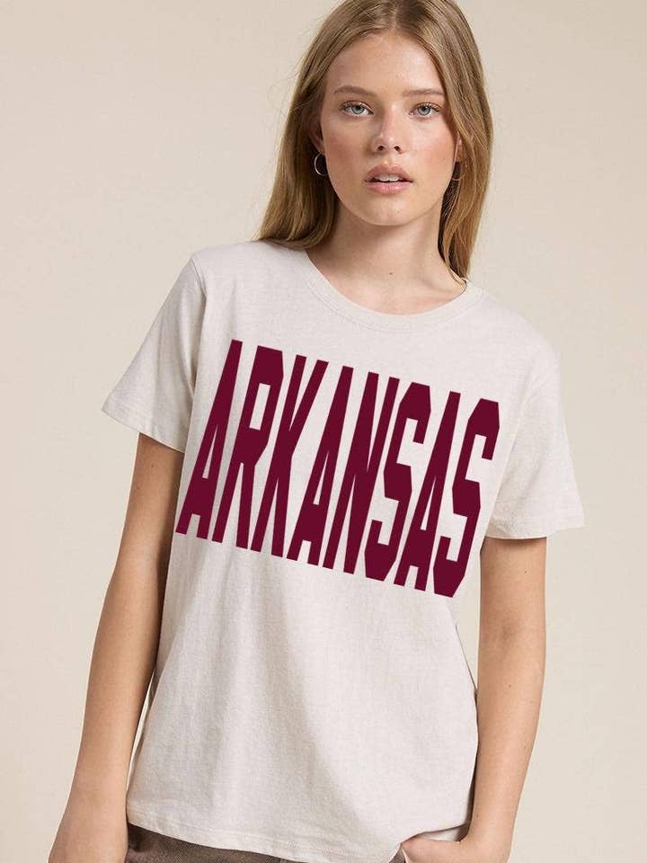 Arkansas Graphic S/S Premium Cotton Reg Fit Tee for wholesale by Foryeri