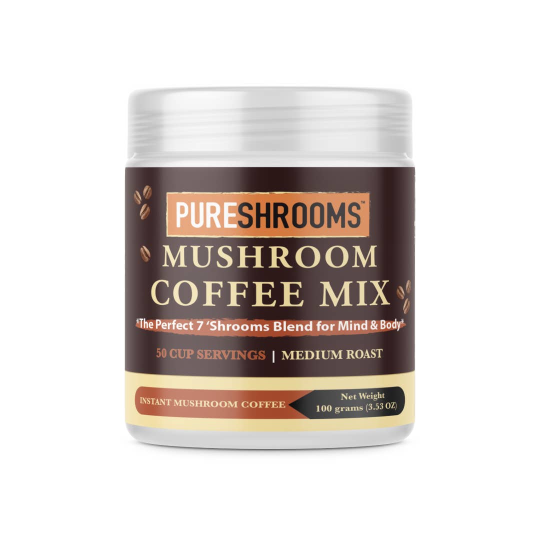 PureShrooms Inc. - Vente Cafés/expressos instantanés - Café aux champignons Perfect 7 100g | 50 portions