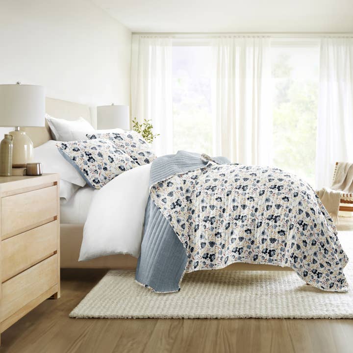 ienjoy Home - Vente Courtepointe - Ensemble de couette réversible à motifs jacobins français toutes saisons12
