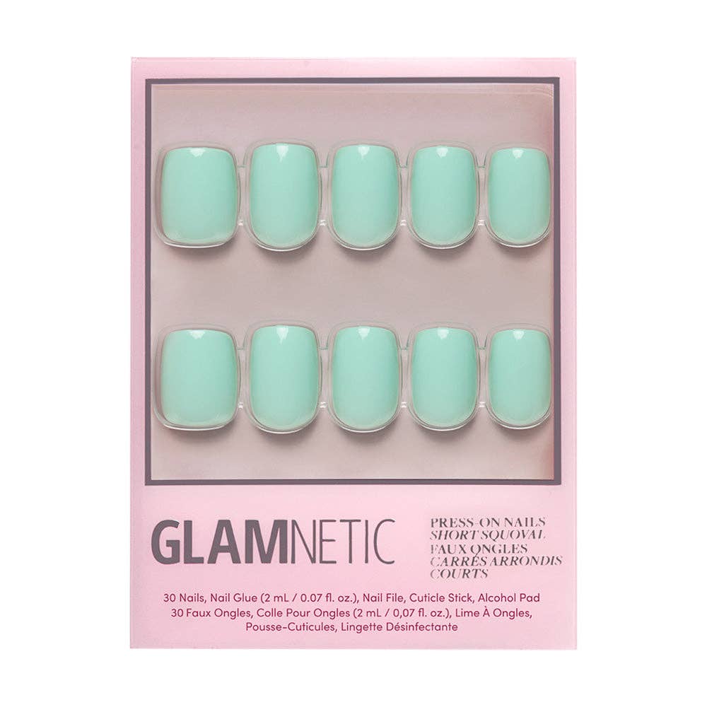Glamnetic - Wholesale Press-On/Fake Nails - Soft Teal Press-On Nails | Short Squoval Solid Nail1