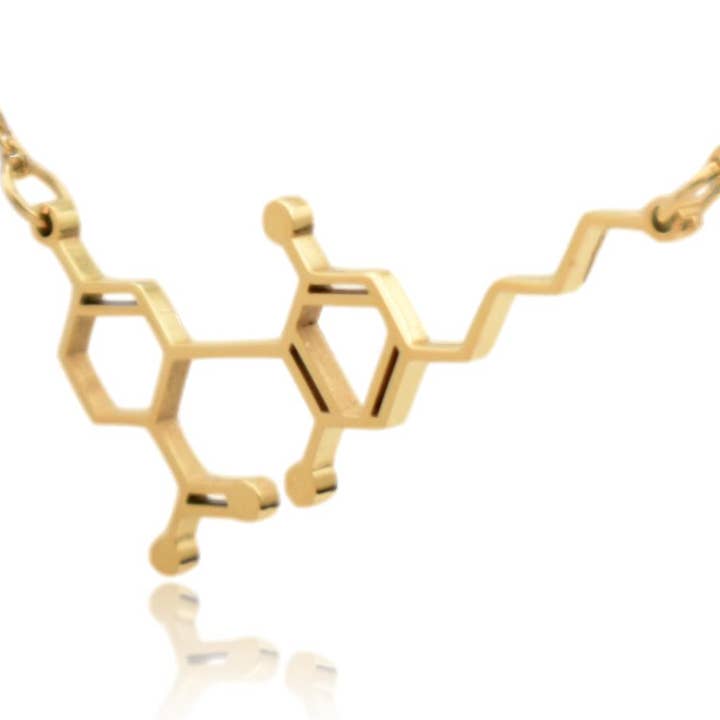 Clayton Jewelry Labs – wholesale Pendant/charm necklace – CBD Cannabidiol Molecule Stainless Steel Necklace