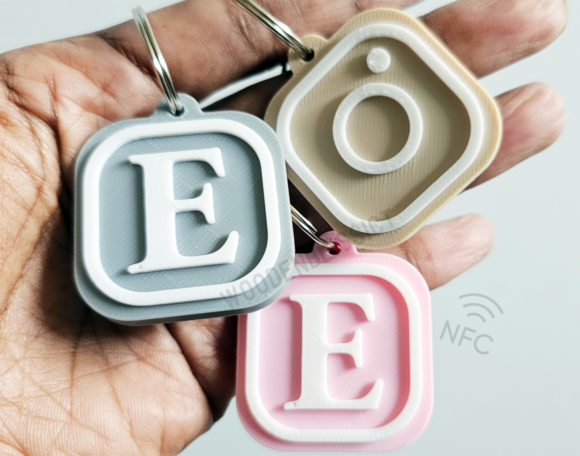 WoodenBlissICT - Wholesale Keychain - Unisex - NFC Enabled Logo Keychain, Digital Social Media Keychain0